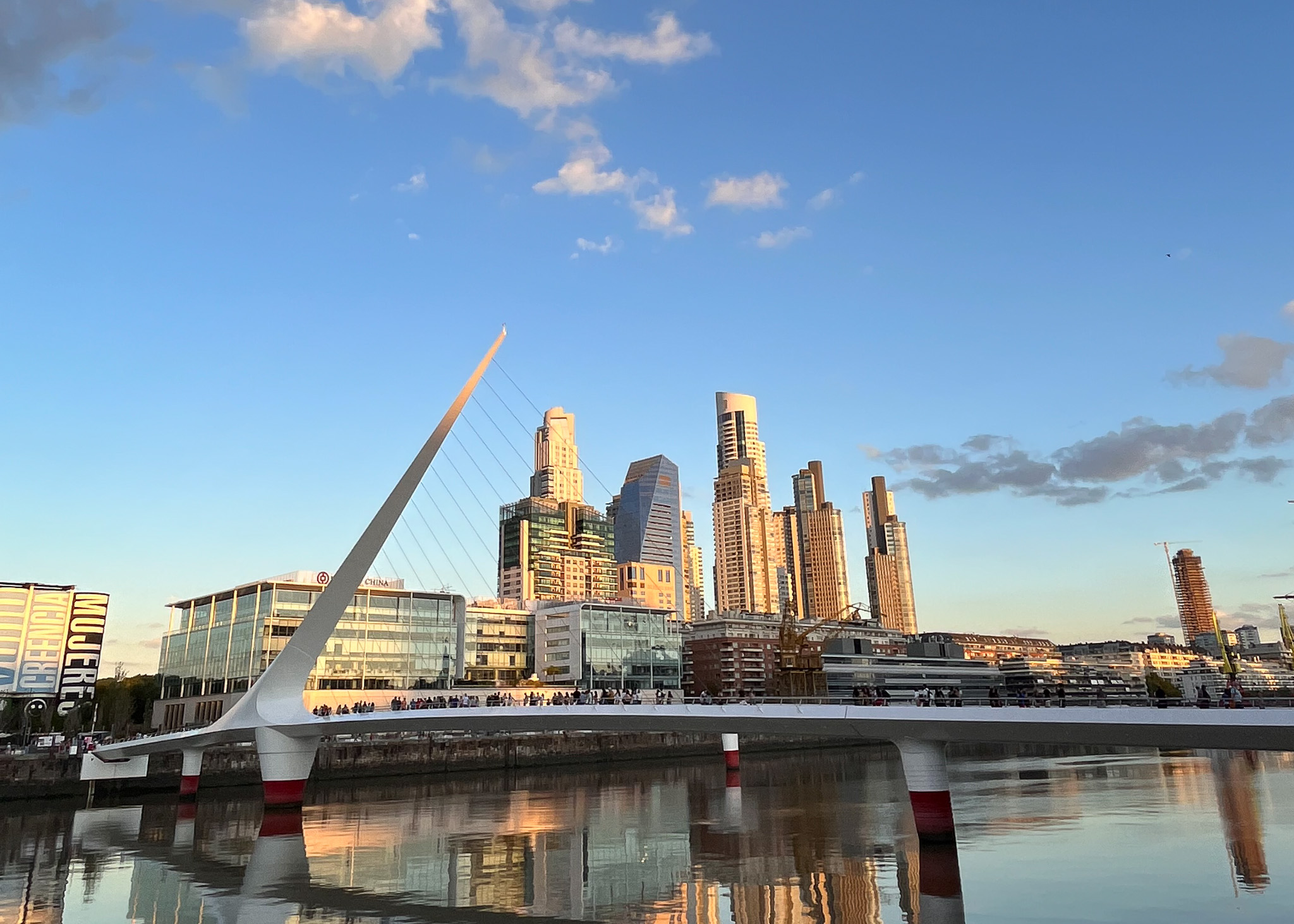 Puente de Mujeres Buenos Aires at golden hour